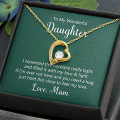 To My Wonderful Daughter Delicate Heart Necklace